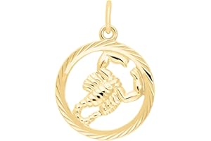 MY GOLD MyGold Ciondolo Segno Zodiacale Scorpione (Senza Catena) Vero Oro Giallo 333 Oro (8 Carati) Ø 15mm Tondo Segno Zodiacale Gavno A-04433-G302-Sko