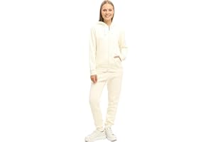 nolihoo Ensemble Femme Jogging Survetement Sport Avec Fermeture Éclair Complète, Poches Et Capuche Pour Intérieur Et Extérieur 2 Parties