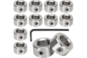 HYRYC Collare per Albero 5mm Collare di Bloccaggio Albero 12pcs Vite di Piombo Anello di Bloccaggio T5 per Stampanti 3D CNC (5mm)