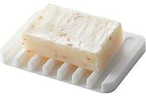 Yamazaki 7395 FLOW mydelniczka z silikonu, biała, silikon, minimalistyczny design, 11,5 x 8 x 1 cm (dł. x szer. x wys.)