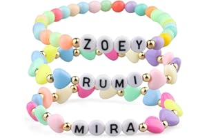 Whizmara Set di 3 Braccialetti Amicizia - Kp0p Movie Dem0n Hunters Merch Ispirato a Ru-mi, Zo-ey e Mi-ra - Bracciali con Perline Elastiche - Gadget per Cosplay, Compleanno Bambini e Regalini Festa