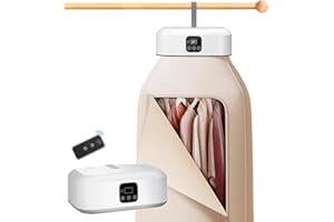 NICOONE Mini secadora, bomba de calor, dryer con temporización 1-8H, mando a distancia y esterilización UV, para viajes de negocios, apartamentos, hoteles, camping