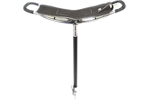Starlingukpk Bastón negro de calidad, asiento de caza, silla de caza, 5 posiciones de altura, asas y eje de cuero, altura máxima de 34 pulgadas, capacidad de peso de 100 kg
