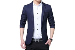 Nemopter - Traje de hombre blazer para hombre, diseño delgado con un botón casual de negocios, boda, manga larga, chaqueta