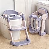Western Toilet Potty Seat For Kids, Baby Potty Training Seat Chair With Ladder, Adjustable Step Height, Cushion Seat | Kids T