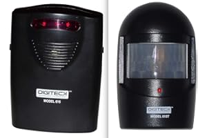 DIGITECK A9-NEW IN BLACK WIRELESS WEATHERPROOF GARDEN,DRIVEWAY,GARAGE,OUTBUILDING BURGLAR VISUAL ALERT LED ALARM