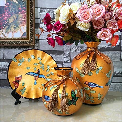 Set Of 3 Ceramic Vase Stand Modern Handicraft Hand-Painted Desktop Tabletop Count Ornaments Home Decor For Centerpieces Christmas Thanksgiving Day Birthday Wedding Party Gift