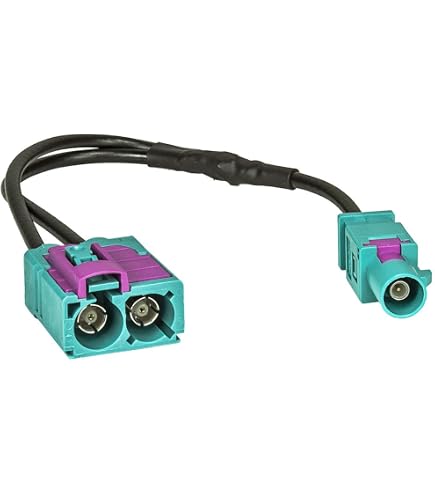 Adaptateur Double Fakra Tomzz Audio - 2 X Fakra Mâle Vers Double Fakra Femelle, Pour Autoradio Audi VW Skoda Seat (RNS-E, MFD2, RNS510, Etc.)
