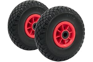 STI 2 x Ruote Piena Antiforatura per Carrello Porta Pacchi porta casse diametro 3.00-4 260x85