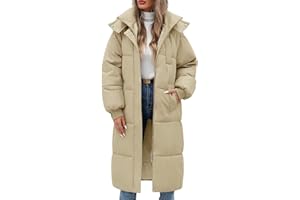 Vancavoo Doudoune Femme Longue Manteaux à Capuche Hiver Matelassée Épaisse Veste Chaude Parka Blouson Outercoat avec Zippé