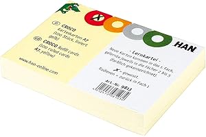 Han 9812 - Tarjetas Fichas de Cartón (10 Paquetes de 100 Unidades), Color Amarillo, A7 / 200 Stück