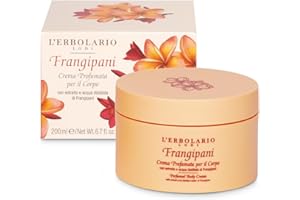 L'Erbolario Crema Corpo Profumata Frangipani - Idratante e Tonificante, con Oli Biologici di Cocco e Girasole, Estratto e Acqua di Frangipani - Fragranza Agrumata e Fiorita - 200 ml