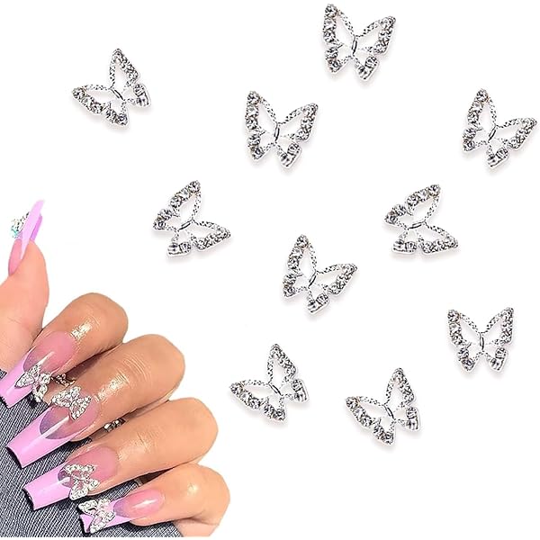 12 Stück 3D Schmetterling Nagel Charms – Bunte Acryl Glitzersteine Für Maniküre & DIY