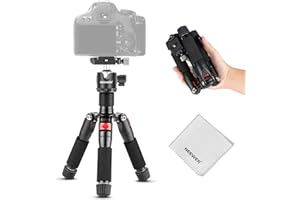 NEEWER Mini Table Tripod, 20 Inch Aluminium Alloy Tripod, Portable Travel Stand, 360° Ball Head, 1/4 Inch Quick Release Plate for DSLR Camera Camcorder Video Recording Max. Load 11 lbs, Cleaning Cloth
