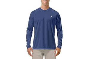 Roadbox Men's UPF 50+ Swim Rash Guard Vest, Long Sleeve UV Sun Protection Shirts, Quick Dry Diving Surfing Watersports Tops