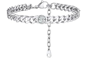 PROSTEEL Cavigliera a Catena con Pietra Nascita 12 Mesi Donna Uomo Donna Acciaio Inossidabile con Confezione Regalo