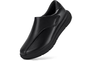 FitVille Extra Larghe Scarpe da Uomo in Pelle con Strappo Scarpe da Passeggio Business Casual per Piedi Gonfi EasyTop Deluxe V1