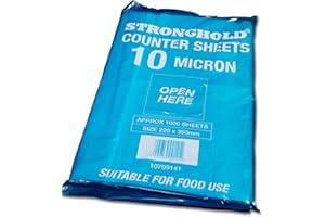 BAG MARKET LIMITED Bag Market | Stronghold - 9" x 14" Small High Density (HD) Natural Clear Film Butcher/Counter Sheets - 10mu - Finoplas Food Wrap (1000 Sheets / 1 Pack)