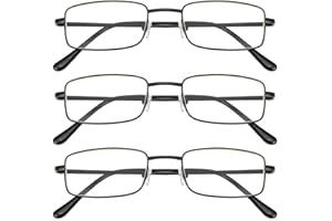 OKH Pack 3 Bloqueo de Luz Azul Rectangle Gafas de Lectura de Metal Para Hombres Anti Fatiga Visual/Head Dolor Spring Bisagra de Lectura Reader