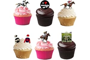 ORANGE TRADING 25 Stand Up Horse Racing Grand National Ascot Edible Wafer Paper Cake Toppers Decorations