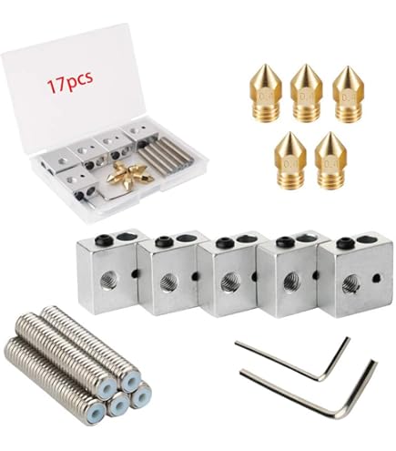 Kit De Actualización Hotend Para Impresora 3D Con Bloque De Calentamiento De Boquilla De Laton De 0 4 Mm Cubierta De Silicona De Tuberia Bimetalica Como Se Muestra