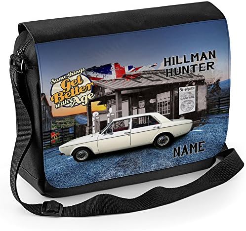 Personalised Hillman Hunter Classic Car School Shoulder Work Messenger College Bag Gift