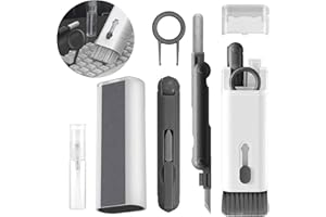 JINYJIA Kit de Nettoyage 7 en 1,Kit de Nettoyage de Clavier,Kit de Nettoyage électronique 7 en 1 avec extracteur de Capuchon de Touche,Multifonction Brosse de Clavier d'outils Nettoyage,Noir