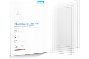ELEGOO 5PCS Pellicola di Rilascio PFA per ELEGOO Saturn S/Saturn Stampante 3D LCD, Dimensioni: 260 * 185 mm, Spessore: 0,127 mm, con Funzione di Rilascio più Forte