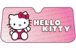 Plasticolor 003681R01 Hello Kitty Sanrio Accordion Style Car Truck SUV Front Windshield Sunshade, 27" X 58"