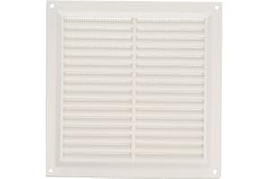 Amig - Griglia quadrata in plastica con zanzariera| Griglie di ventilazione per presa d'aria | Adatto per soffitto cucina e bagno | Dimensioni: 200 x 200 mm | Colore: bianco