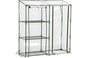 ESTO Serra da Balcone da Giardino, Corpo in Policarbonato e Telo in PVC Trasparente, Adatto per Colture Invernali, Copertura per Piante e Fiori (Rettangolare)