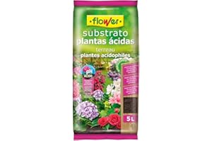 Flower - Substrato para Plantas Ácidas | Apto para Azaleas, Hortensias, Camelias, Gardenias | Incluye Guano, Abono y Fertilizante Universal | Marrón, 24x4.5x39 cm