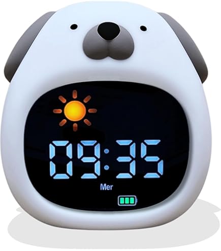 Réveil Sapin De Noël Avec Veilleuse – Pour Enfants, Rechargeable, 2 Alarmes, Sonneries, Lampe Ambiance