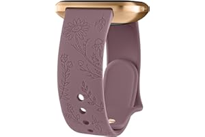 Vancle Armband für Fitbit Versa 2 Armband/Fitbit Versa/Fitbit Versa Lite/Fitbit Versa SE Damen Herren, Silikon Armbänder Floral Gravierte Uhrenarmband Sport Ersatzarmband