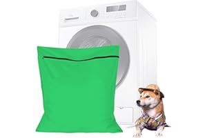 QEHYUELEFU Pet Laundry Bag for Washing Machine Prevents Pet Hair Clogs in Machines Perfect for Dog Cat Horse 60x70cm Hair-Proof Organizer for Blankets & Stinky Toys (Green)
