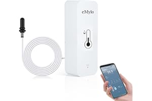 CHATTHEN Higrometro Digital, Termometro Wifi App Alerta, Termometro Digital Casa Exportación de Datos Gratis Monitor de Termometro Nevera, Pecera, Acuarios, Termometro Bañera Bebe, Blanco 1 Paquete