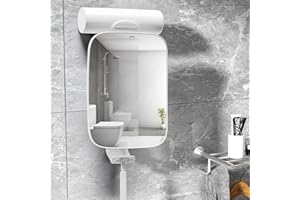 TOUCHBeauty Specchio Doccia Ingranditore 3X per Trucco da Barba o Depilazione con Pratico Sostegno per Schiuma da Barba,Rotazione a 360°,Senza Ｎebbia AG-2071W(Bianco)