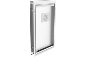 Hakuna Pets Deluxe Haustier-, Katzen- und Hundetür aus Aluminium mit 2-Wege-Verriegelung für Bildschirme, Türen und Wände bis zu 7,1 cm Dicke, Größe XL, Weiß