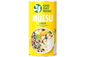 ONEDAYMORE One Day More Muesli Lemon 450 g Petit-déjeuner nutritif pour l’énergie, Croustillant, Douceur naturelle, Parfait pour commencer la journée