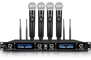 G-MARK G440 microfono senza fili Microfono wireless professionale a 4 canale dinamico palcoscenico per karaoke party DJ studio Chiesa