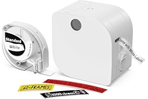 GOKNU Phomemo P12 Etiquetadora Impresora Bluetooth, Maquina Etiquetas Etiquetas Autoadhesivas, Para El Hogar, La Escuela, La Oficina, El Supermercado, La Fecha, El Nombre,Compatible Con Android Y Ios,Blanco