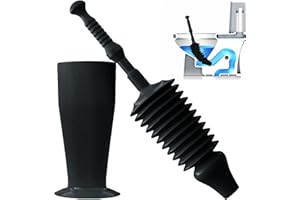 Luigi's World's Best Plunger - Unclogger Tools for Unblocking Toilet - Heavy Duty Plungers with Unique Unblocker Design - Remover Tool to Unblock Toilet Blockage - Black