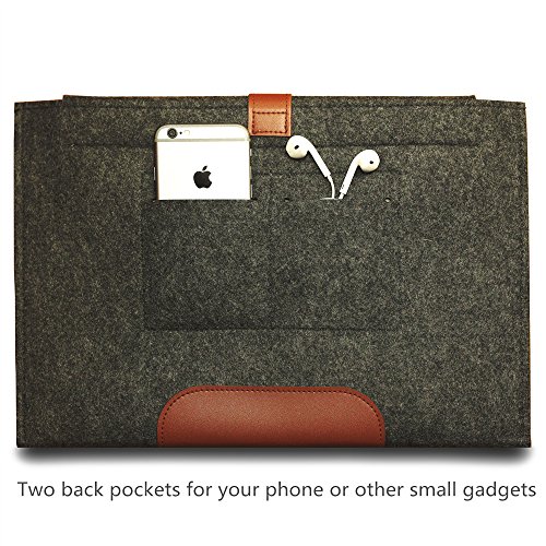 Makion Tragen Filz-Hülse Laptop Tasche Hülle Tasche mit XS Tasche für 13,3-Zoll-MacBook Air / Pro Retina und die meisten 11-13 „Ultrabook Netbook, dunkelgrau Sleeve - 3