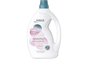‎HAKA HAKA Sensitiv Weichspüler, 2L (66 WL), extra flauschige Wäsche, ideal für Allergiker, Babys & empfindliche Haut, vegan