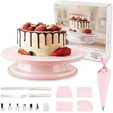 1 x Cake Turntable Plate Cake Decorating Cake Decorating Kit Cake Accessories with 2 x 6" Spatulas, 4 x Scrapers, 8 x Piping