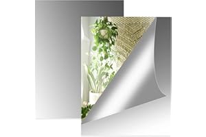 QianFenShi 2 Pezzi Specchio Adesivo da Parete 2mm,Specchi Adesivi da Parete,Pellicola Specchio Adesiva,Specchio da Parete Adesivo,Pellicola Adesiva Specchio,per Bagno,Soggiorno,Camera,20 * 30 * 0.2cm