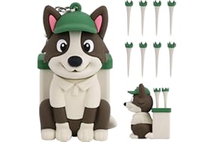 Penitue Dog Caddie Porta Tee da Golf, Inclusi 8 Tee per Palline da Golf Creativo Carino Cuccioli Set per Golfisti Uomini e Donne Attaccare Cintura Borsa Tracolla Zaino