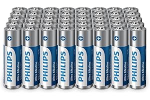 Philips Ultra AA Alkaline Batterie, Potenza duratura per telecomandi, giocattoli e orologi, Confezione da 40