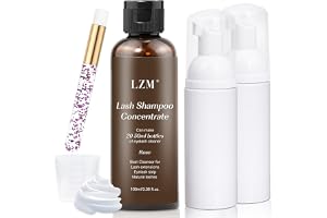 LZM Schampo för ögonfransförlängning koncentrat - ögonfransförlängning rengöringskoncentrat med borste skumtvål, ögonfransbadslösning - 100 ml