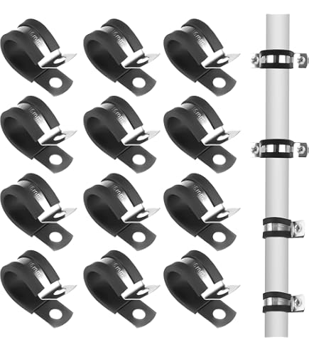 Electraline 860106 Supporto Per Tubi Con Fascette, Diametro 16-32mm, 25 Pezzi, Colore Grigio - 2
